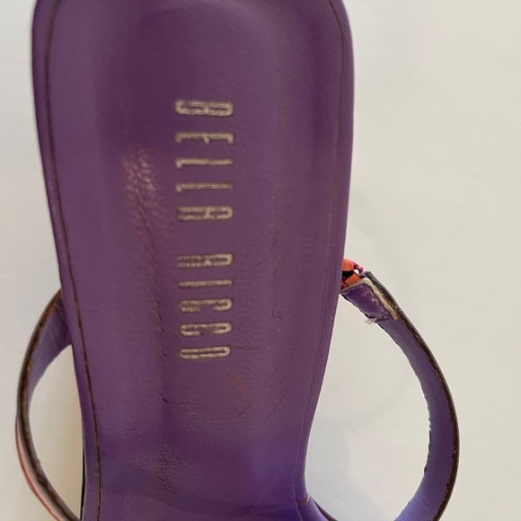 Bella Ricco Neon Orange Purple Square-toe Heels Size 9 - Picture 9 of 9